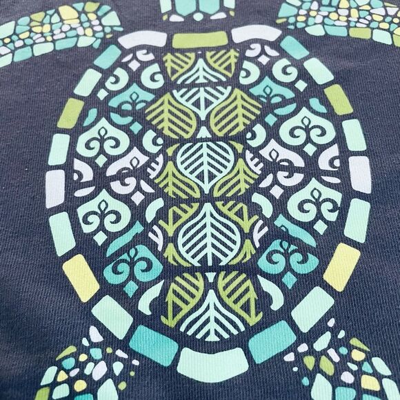 Life Is Good Darkest Blue Mandala Turtle Tee, Size Small - Picture 2 of 5